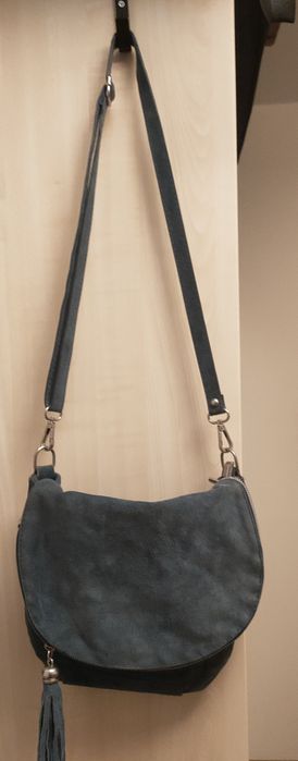 Torebka Boho, skóra, zamsz