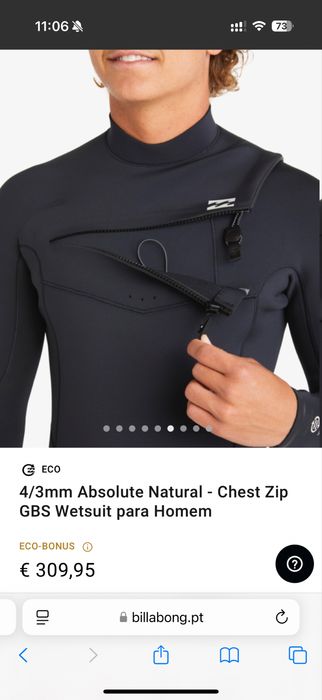 Billabong Absolute Chest Zip Wetsuit - XL