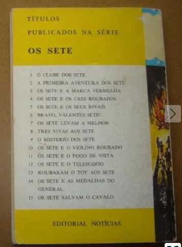 Livro "Os Sete e o Fogo de Vista" Nº11 Edição Antiga