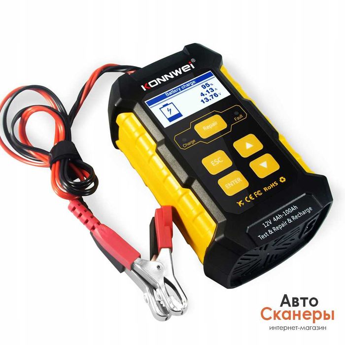 Зарядное устройство Konnwei KW510 +тестер АКБ v12