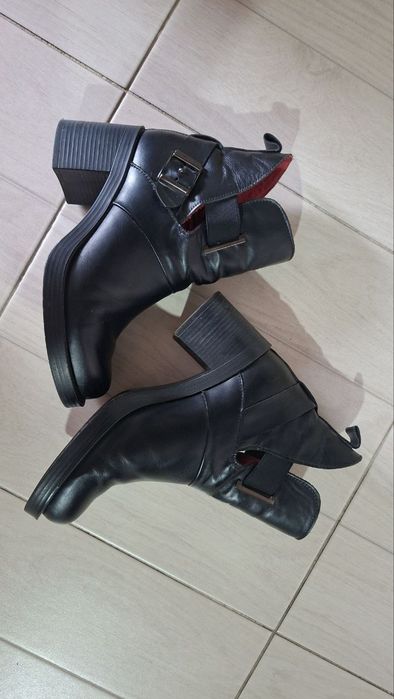 Жіночі черевики, Натуральна шкіра, чорні, 39, весна осінь