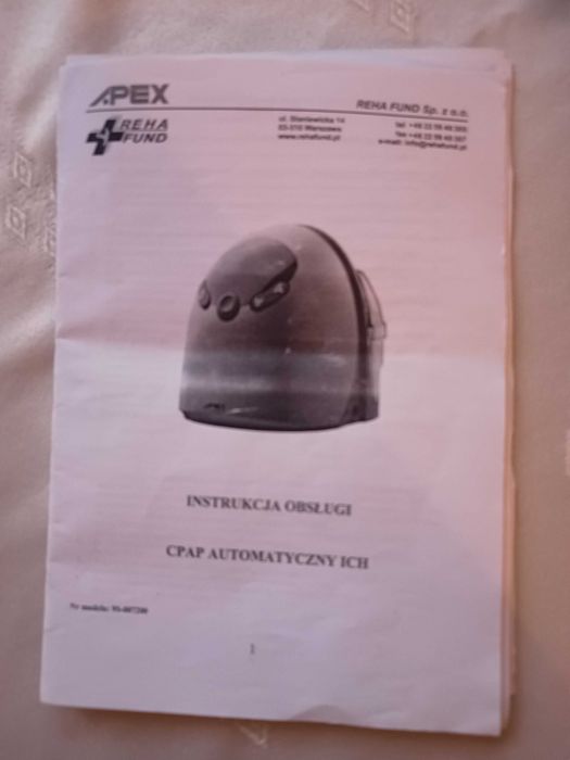 Aparat automatyczny CPAP ICH firmy APEX