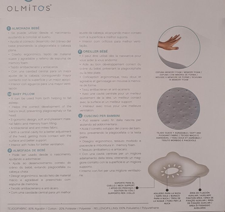 Almofada bebé  plagiocefalia