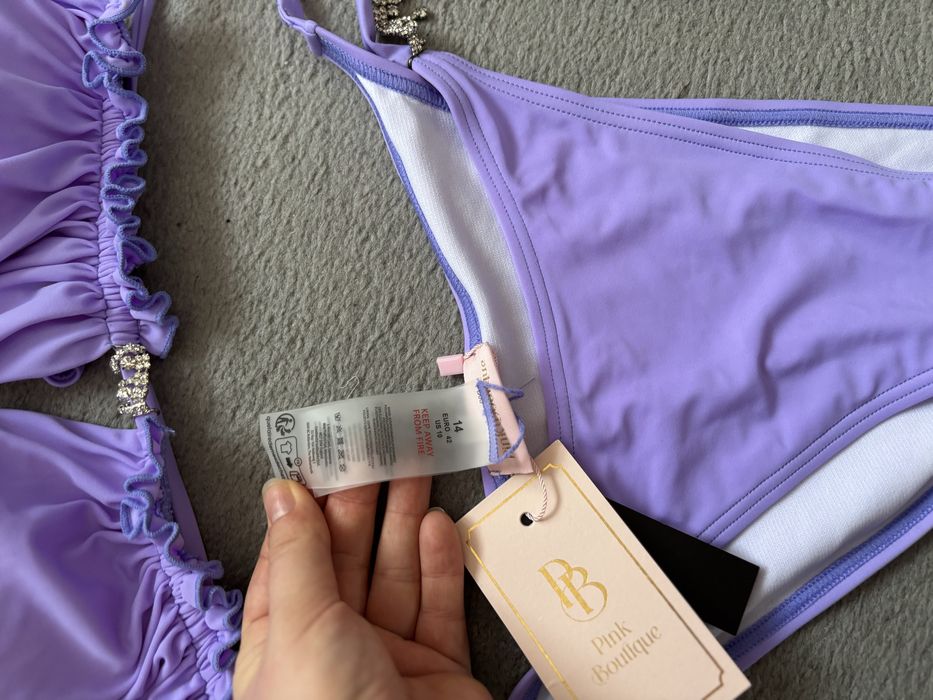 Pink Botique nowe bikini fioletowe z diamencikami rozmiar XL