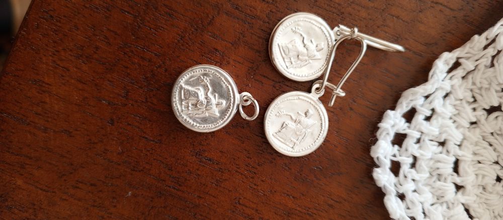 Kolczyki, zawieszka srebrna 925