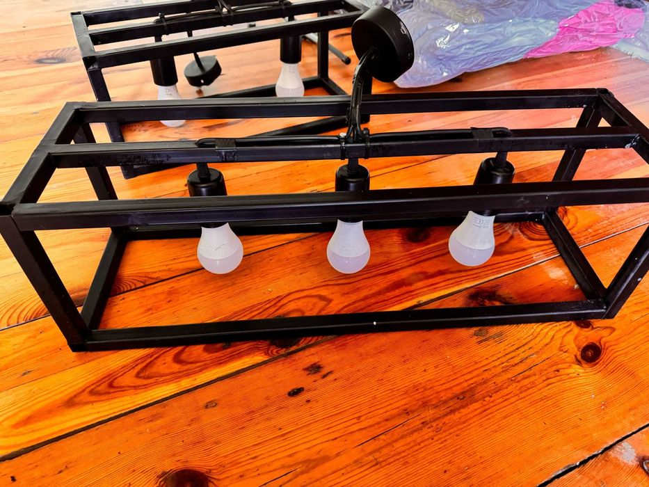 Żyrandol homemade loft stal czarny loftowy diy