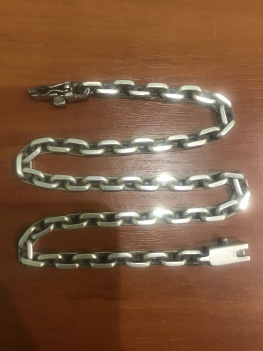 Серебряная цепочка якорное плетение