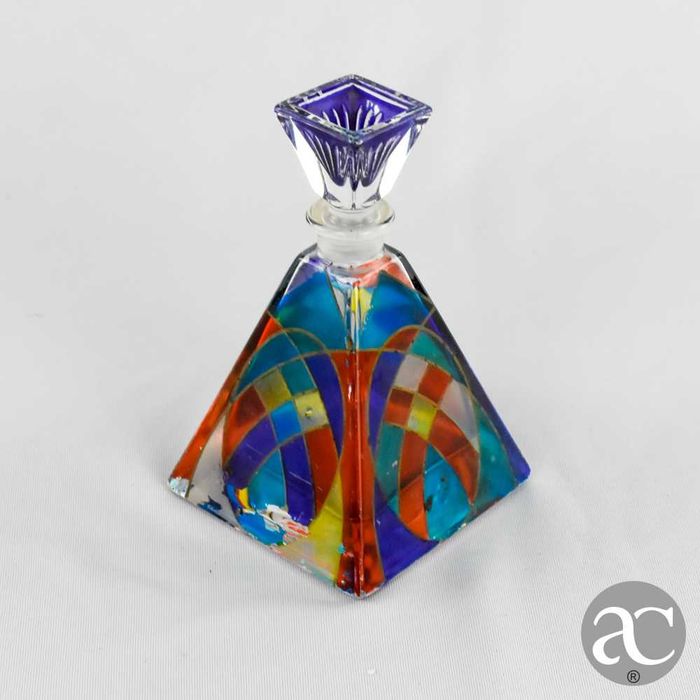 Frasco de perfume em vidro de Murano, pintado à mão