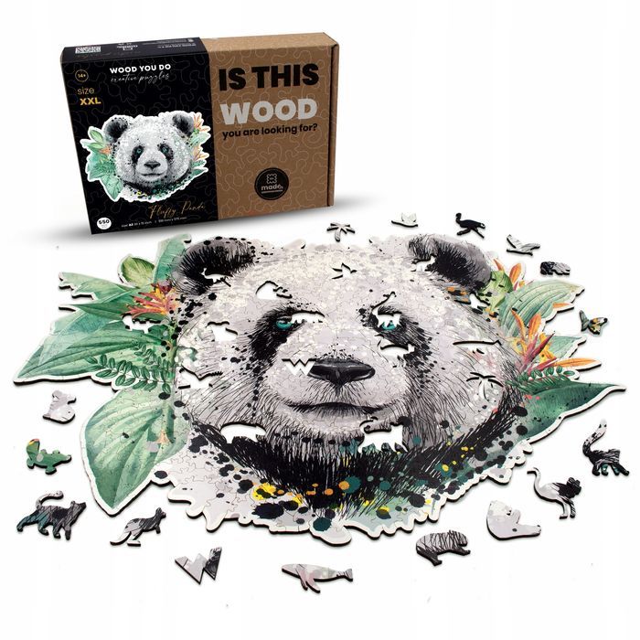 Puzzle Drewniane Duża Panda 550 Elementów Xxl