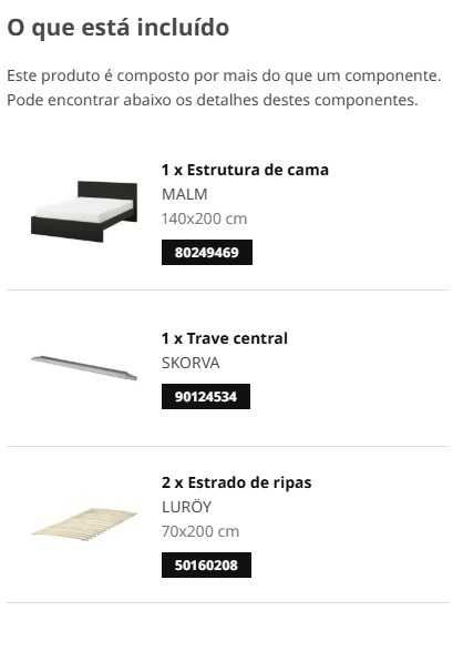 Estrutura Cama IKEA MALM 140x200