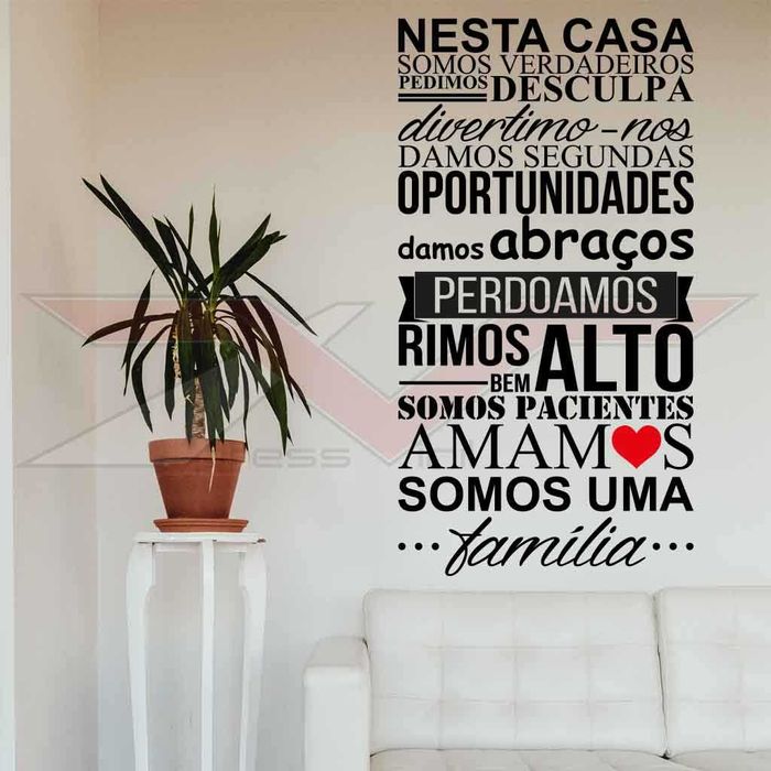 Frases e Desenhos Personalizáveis em Vinil Autocolante para Parede