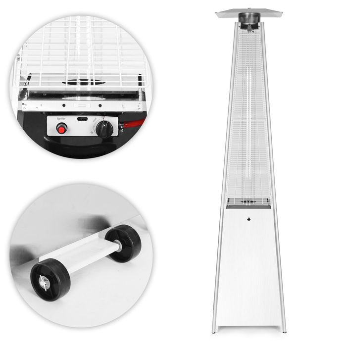 Ogrzewacz parasol gazowy grzejnik 13 kW srebrny reduktor pokrowiec