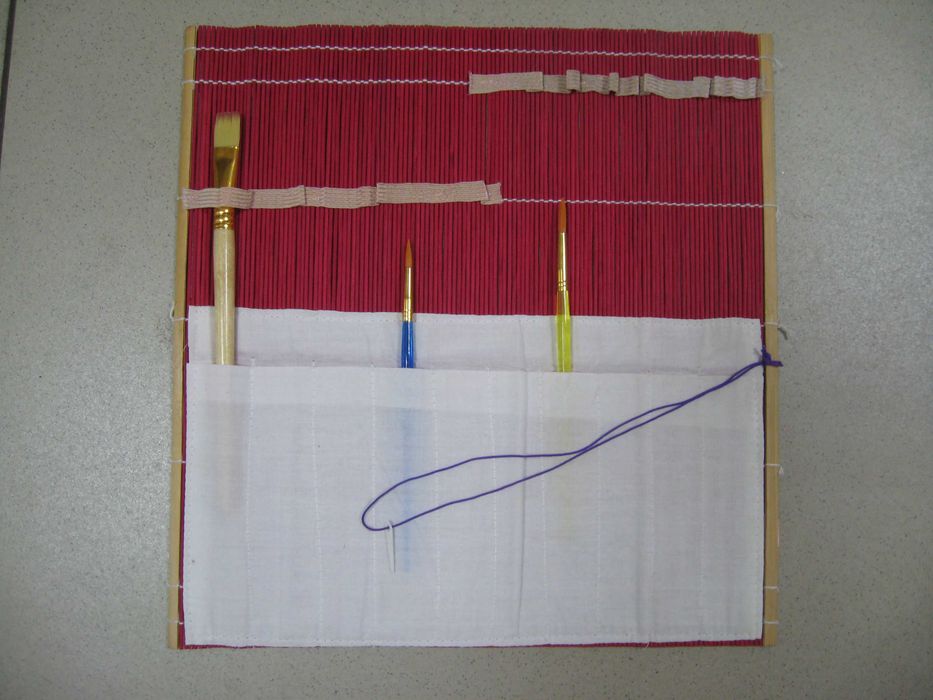 Пенал для пензлів коврик для кистей бамбук 36х36см.