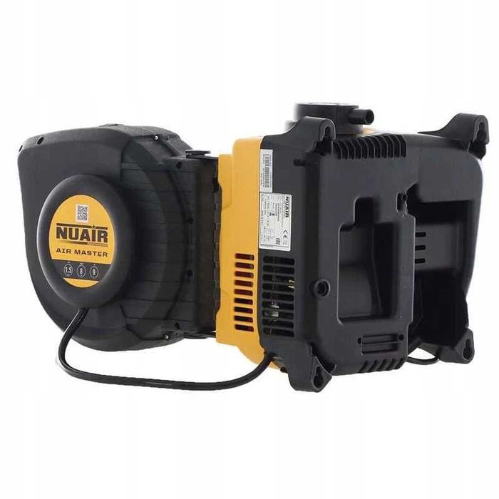 bezolejowy kompresor ścienny Nuair 8bar z wężem samozwijającym