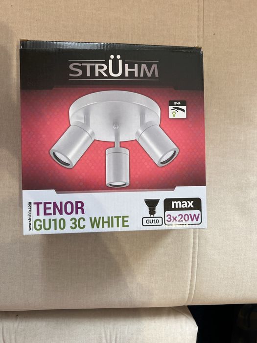 Oprawa ścienno-sufitowa łazienkowa biała IP44 ruchoma TENOR GU10 3x20W Ideu