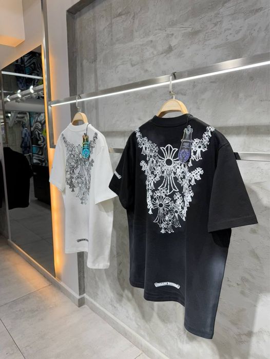 Футболка Chrome Hearts біла і чорна футболка хром хартс біла і чорна