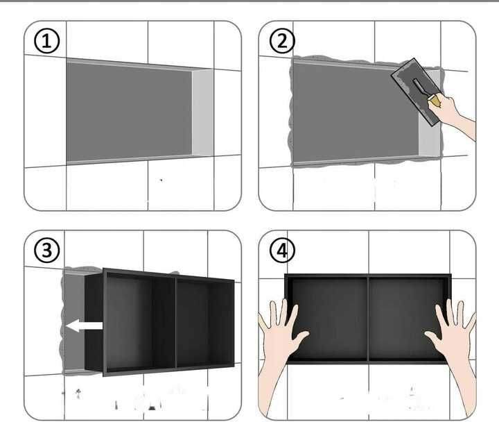 Sunrik dwuwarstwowa nisza prysznicowa 60x30x10 cm biała