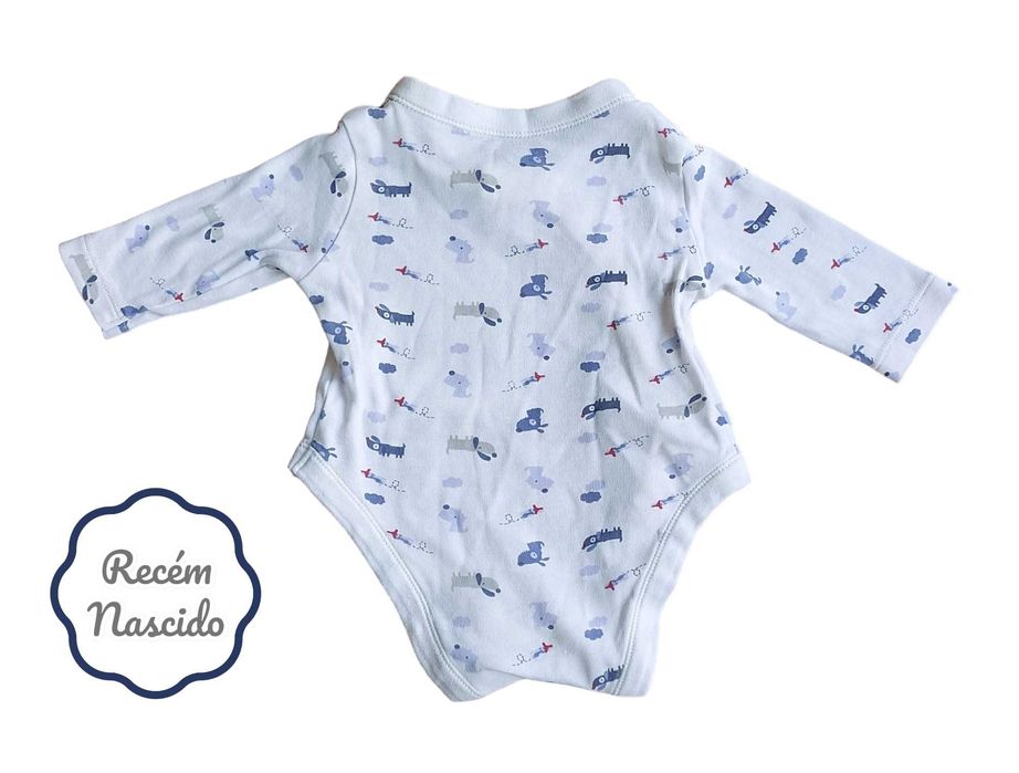 Conjunto Gorro + Body + Babete Recém-Nascido