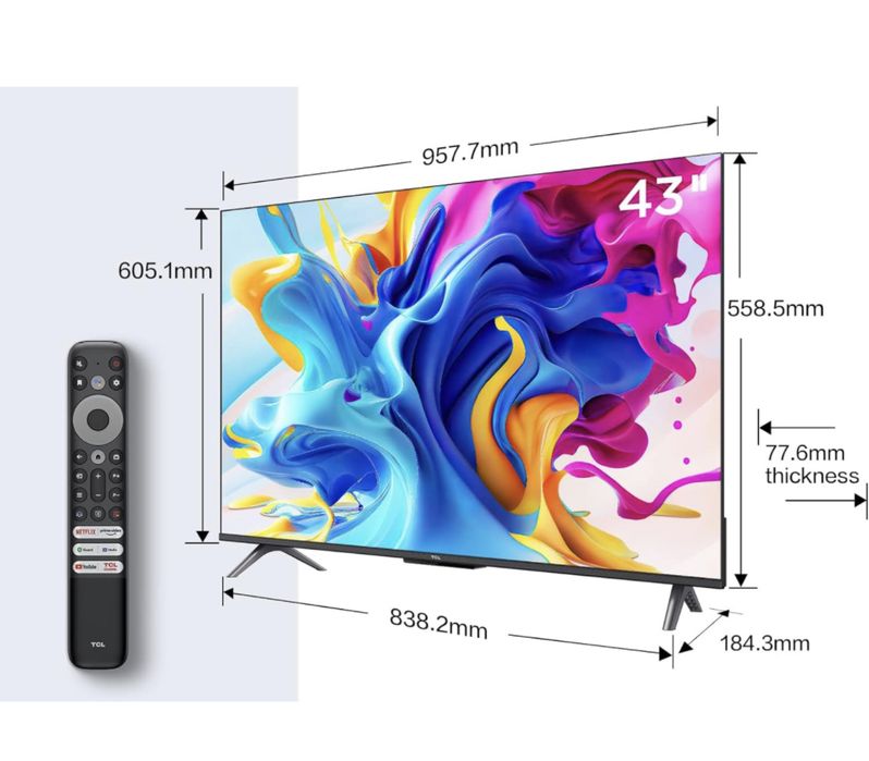 TCL 43" TV 43C641, QLED