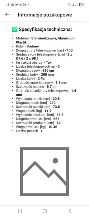 Rolka z folią basenową 500 mic 6.9x3.3 mb