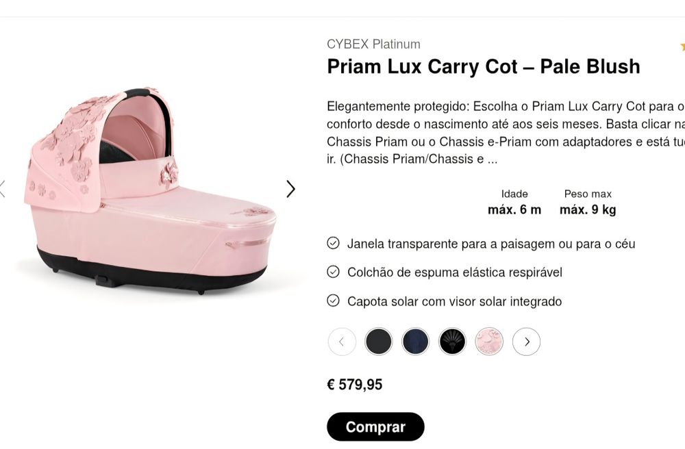 Alcofa cybex priam modelo especial