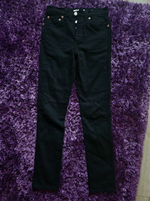 Czarne jeansy proste straight r.34 Zara