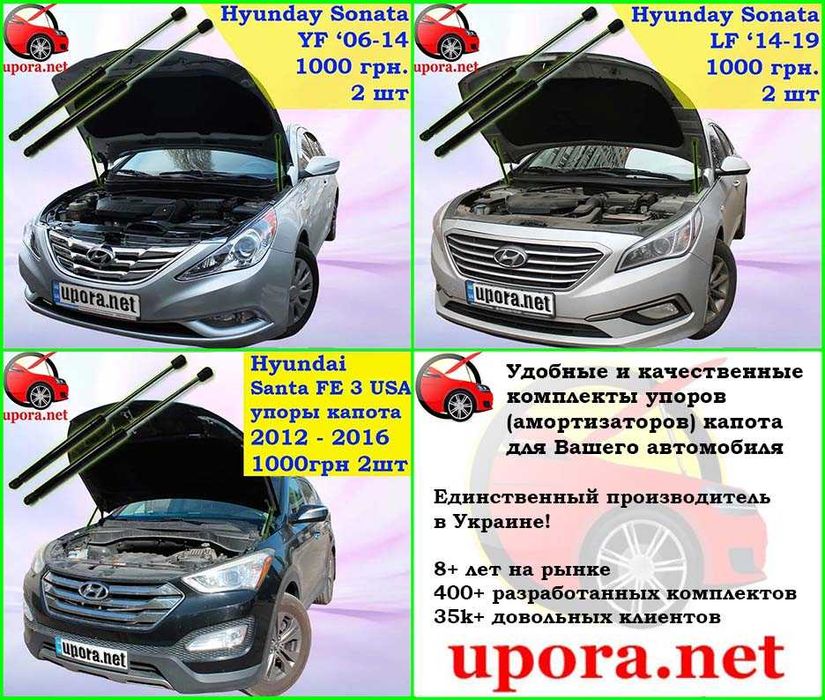 Амортизатор капота упор Hyundai Sonata 6 YF / 7 LF / Santa Fe 3 USA