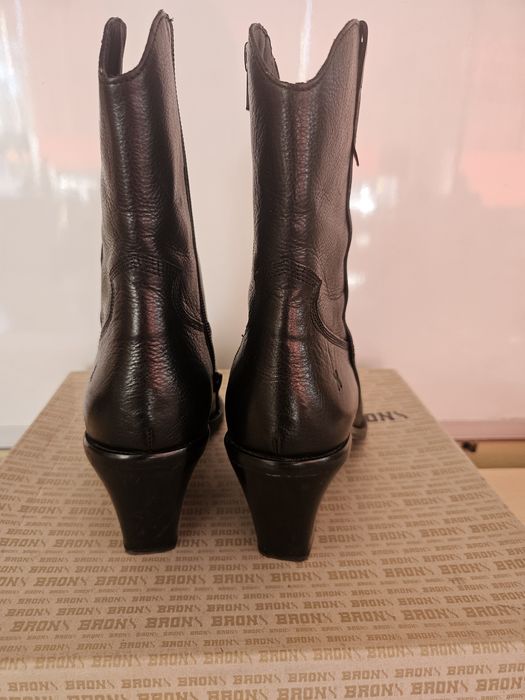 Czarne botki kowbojki Bronx skóra