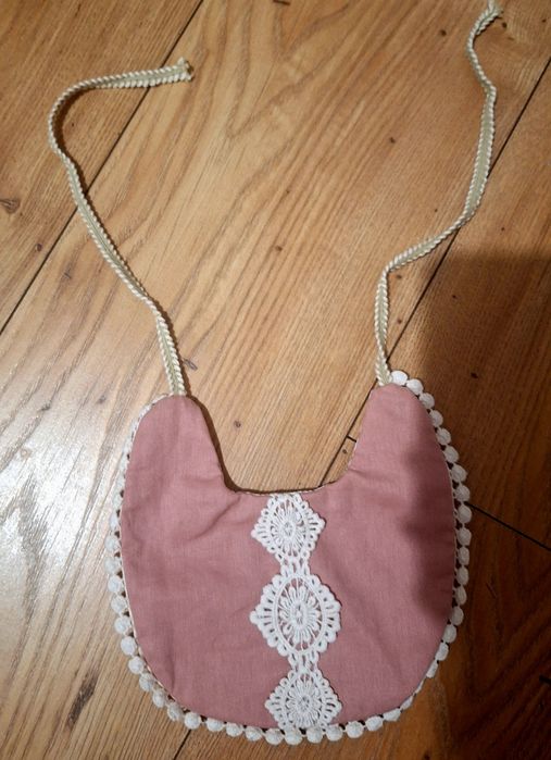 Śliniak dwustronny dla dziewczynki boho Chrzest Roczek