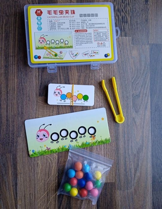 Układanka lewopółkulowa montessori gąsienica liczenie kolory