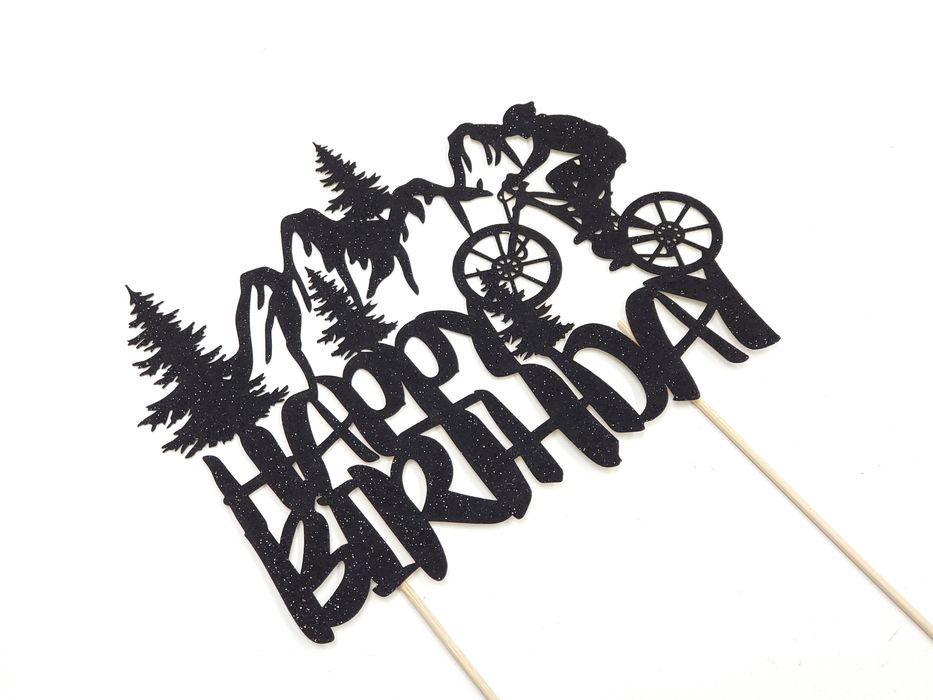 Czarny Toper na prezent urodziny dla rowerzysty kolarza rower impreza