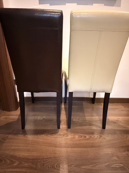 6 Cadeiras de refeição para mesa de jantar, em pele, marca Antarte