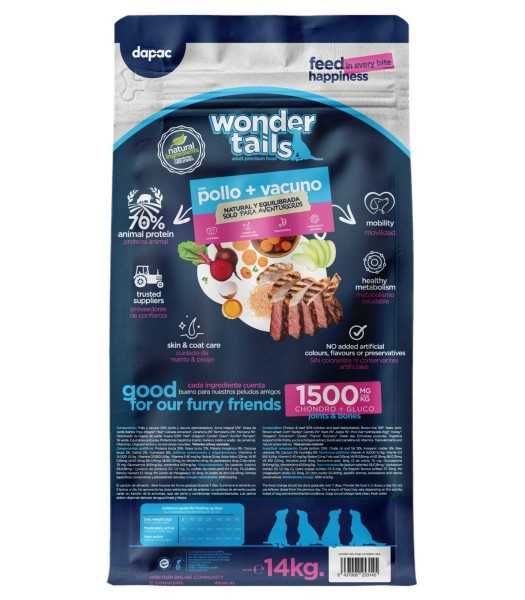 Ração Wonder Tails para cão adulto 14 kg – Alimento completo