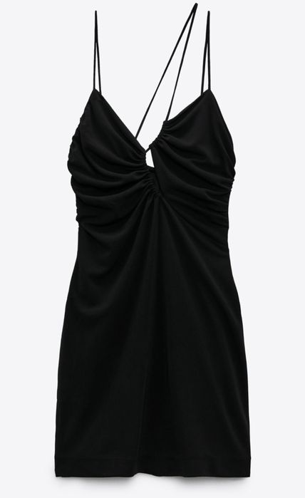 Vestido drapeado assimétrico Zara