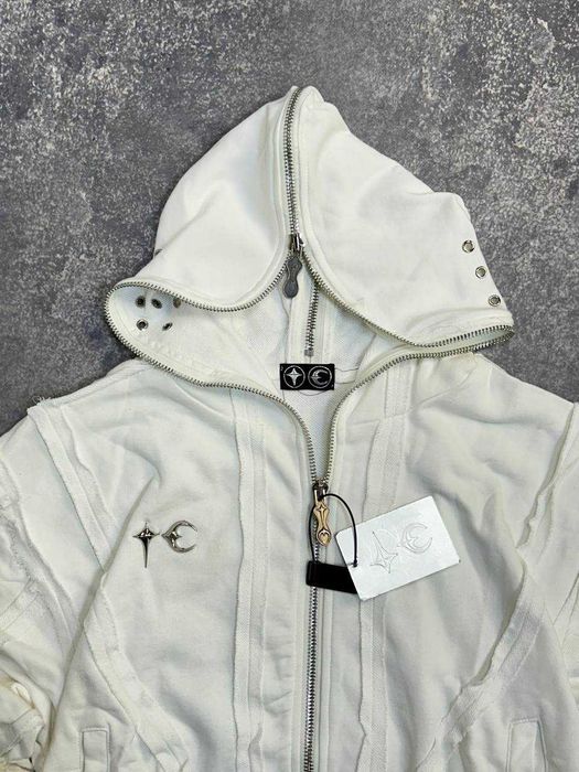 ジャケット・アウター 00s y2k archive zip riders jacket white Thug Club zip hoodie худи зип зіпка full y2k archive opium біла