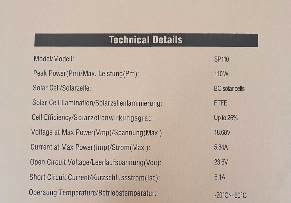 Сонячні панелі Fossibot SP110