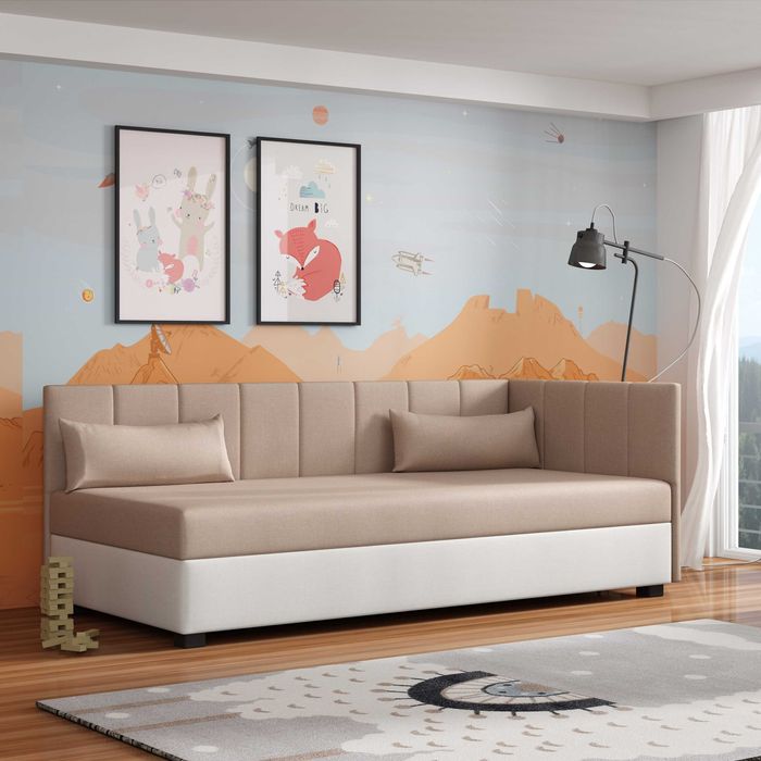 Tapczan z materacem pojedynczy Łóżko jednoosobowe Wersalka młodzieżowa