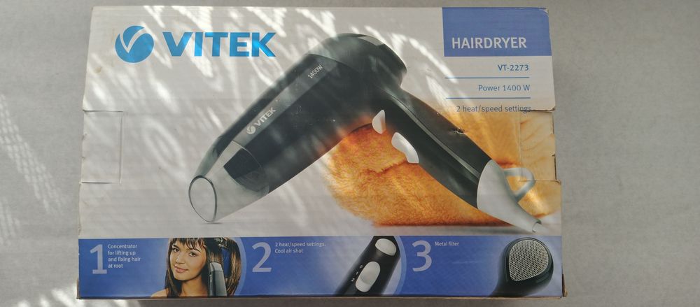 Новый фен для волос VITEK VT‑2273 Hair Dryer  1400W  холодный обдув