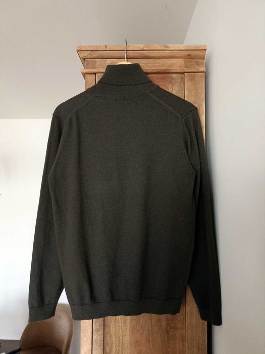 Ciemnozielony golf Pierre Cardin voyage wełna dziewicza