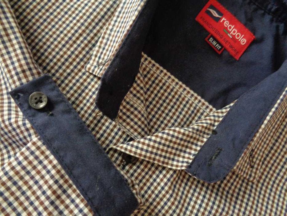 Męska koszula letnia podwijany rękaw turecka 100% bawełna M jak nowa.