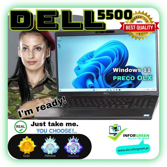 Portátil Dell 5500 - COMO NOVO - i7-8650u 16GB NVME 256GB - I'm READY!