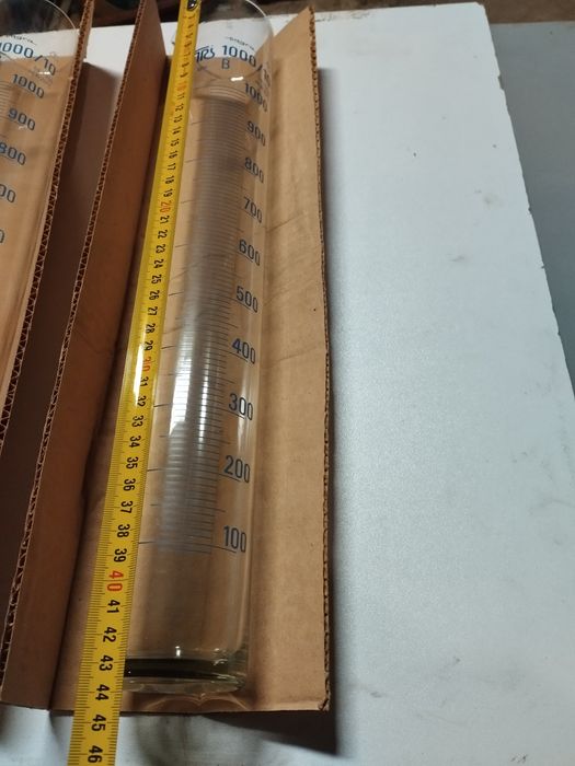 Menzurka szklana cylinder miarowy 1000 ml Dagra produkcja GDR nie PRL
