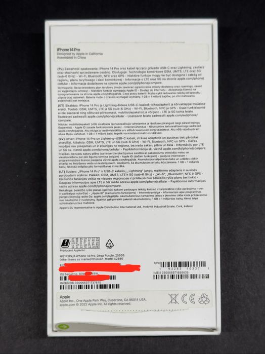 iPhone 14 Pro - Deep Purple - 256 GB - bateria 75% - kompletny