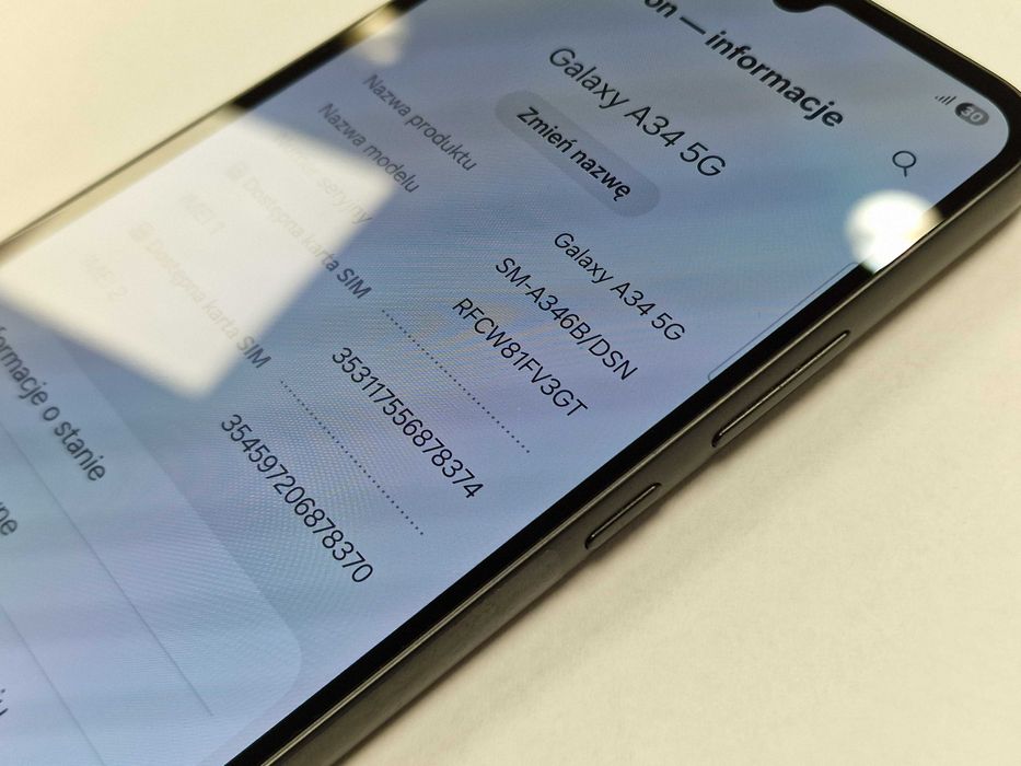 Samsung Galaxy A34 5G/ 6GB/ 128GB/ Awesome Graphite/ Grade A- + ładowa