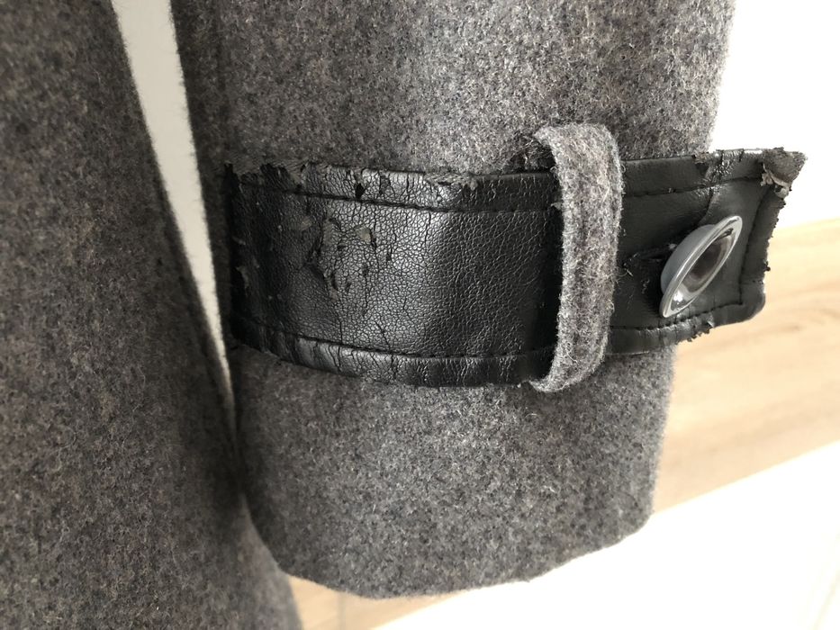 Płaszcz szlafrokowy szary  damski na jesien