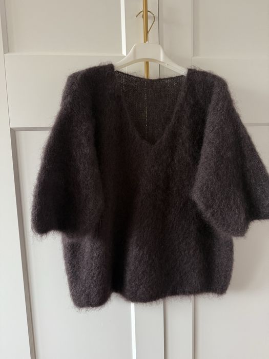 Sweter moher kid 81% w serek, kolor czekoladowy