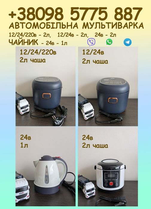 Автомобільна мультиварка 12/24/220в
