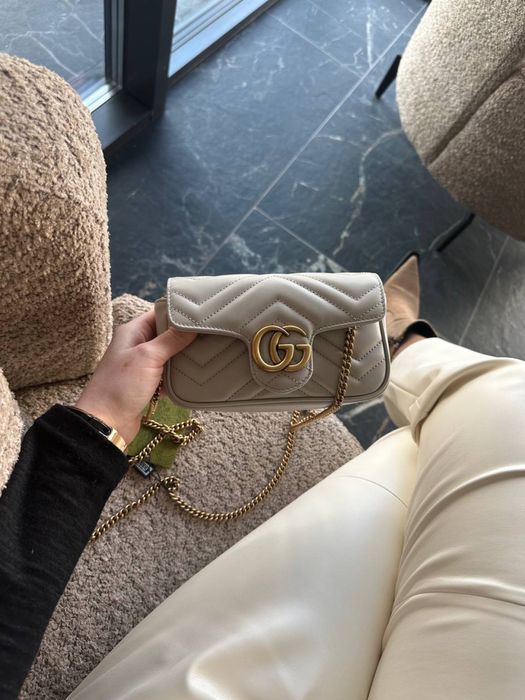 Сумка Gucci Super mini GG повний комплект бутика шкіряна