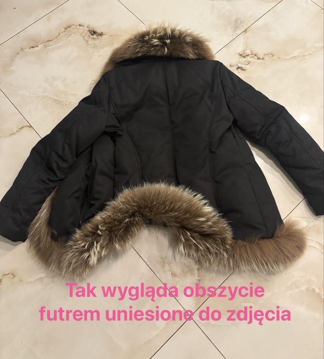 Kurta zimowa z futrem marella rozmiar 40