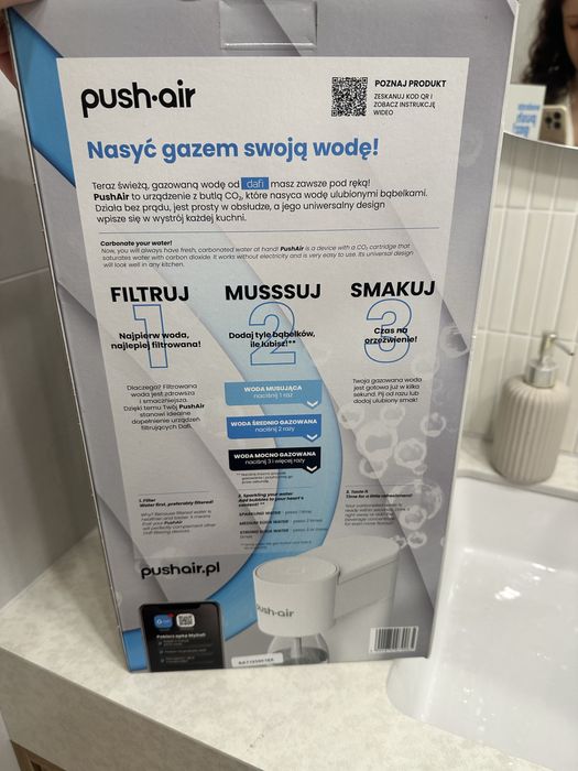 Nowy zapakowany Saturator Dafi Push Air do gazowania wody